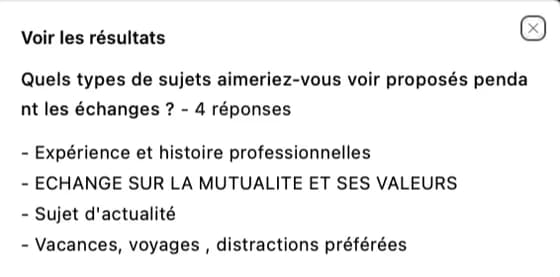 Exemple de résultat de sondage flash Uvibes